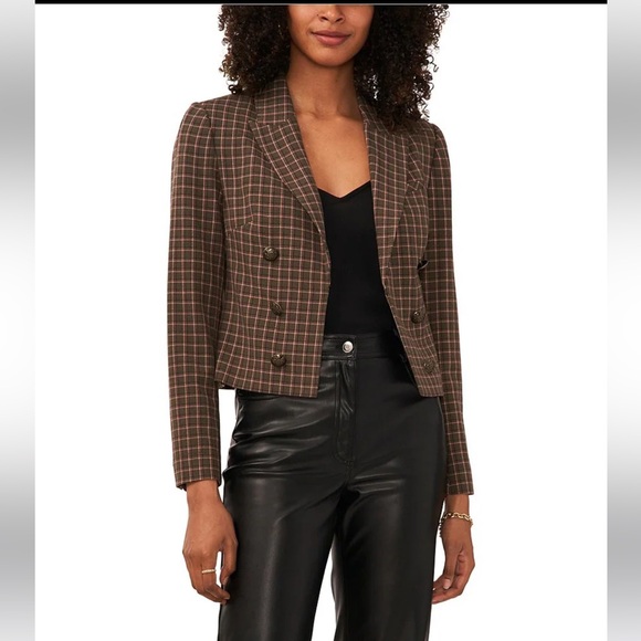 Vince Camuto Cropped Plaid Blazer 18W - Picture 10 of 14